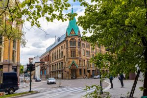 Bilde av det nykjøpte, fremtidige studenthuset